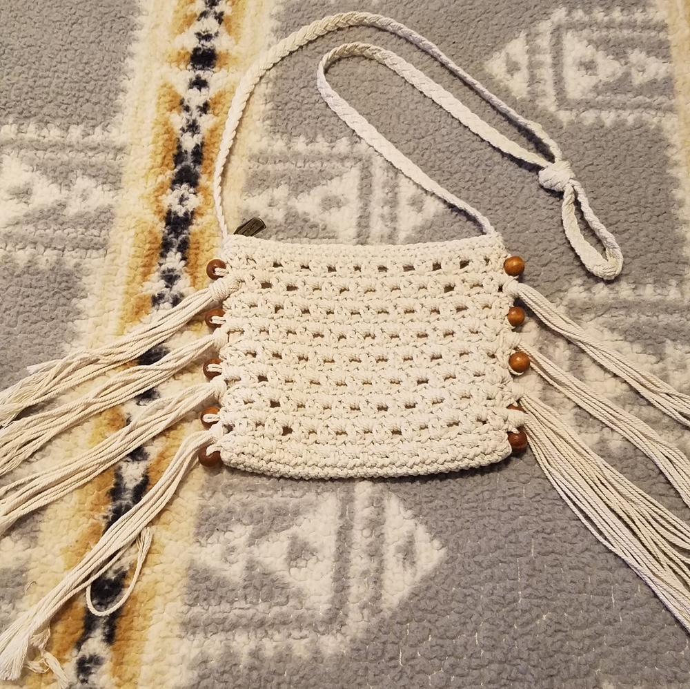 Bohemian crochet purse hippie crossbody bag
